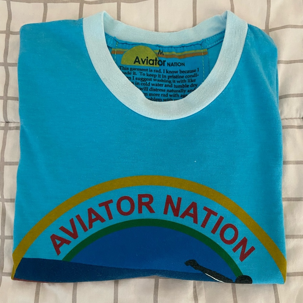 blue aviator nation cropped t-shirt